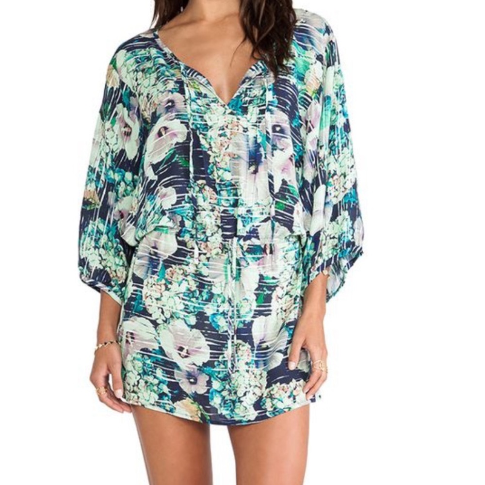 Nanette Lepore ‘Hula Hibiscus’ Swim Cover-Up Tunic Dress ~ in Indigo